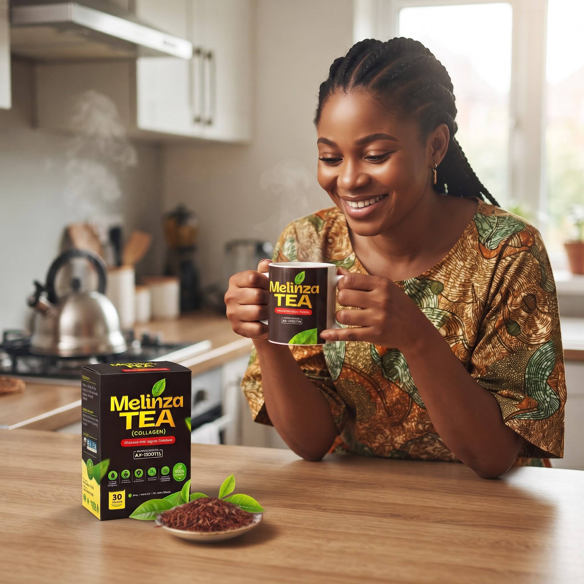 Drinking Melinza Wrinkles Herbal Tea