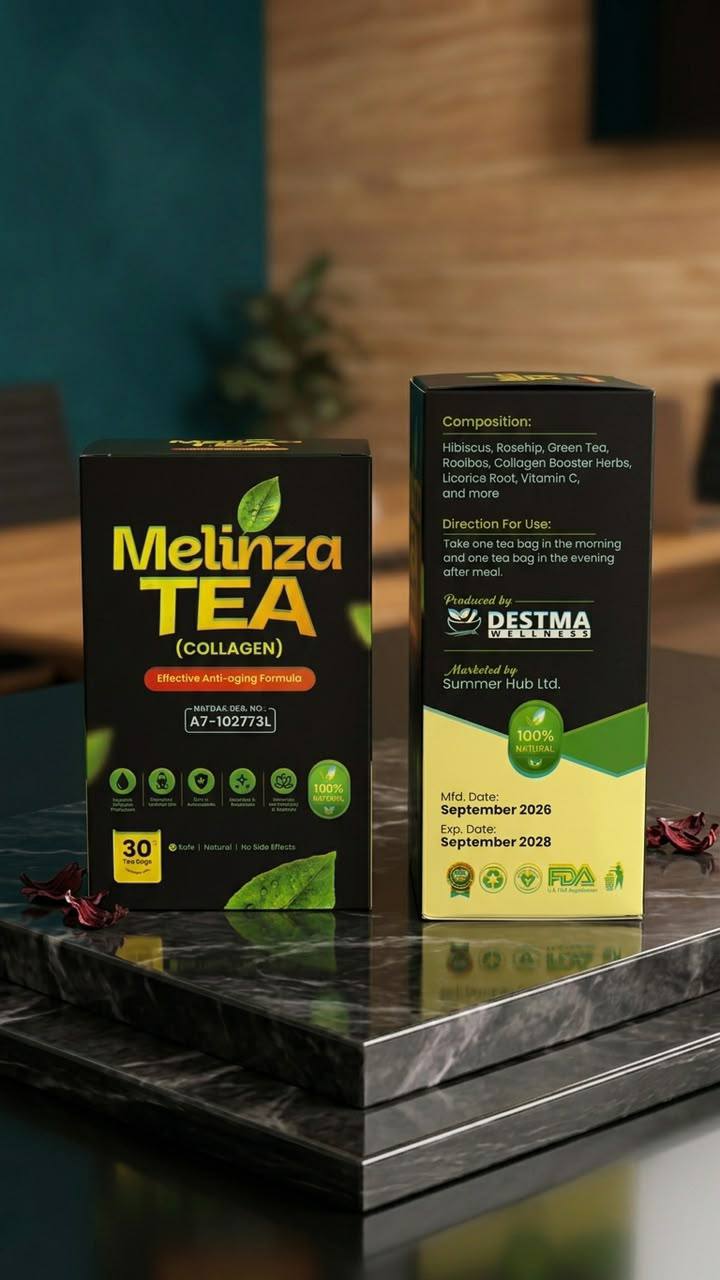 Melinza Wrinkles Herbal Tea front and back
